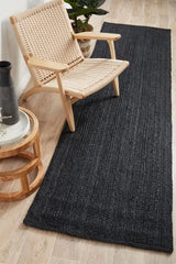 Natural door mat Black DIY jute