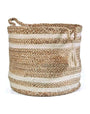 Handwowen Jute Planter Pots/Storage Basket with Handle, Multi-Purpose Storage Bag