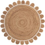 Scalloped Edge Jute Rug with Natural Border – Eco-Friendly Home Rug