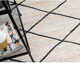 Natural Jute Hand Braided Bohemian Jute Colorful Area Rugs