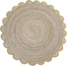 Round Jute Carpet Rug with multi Color border  For Home, Living Room