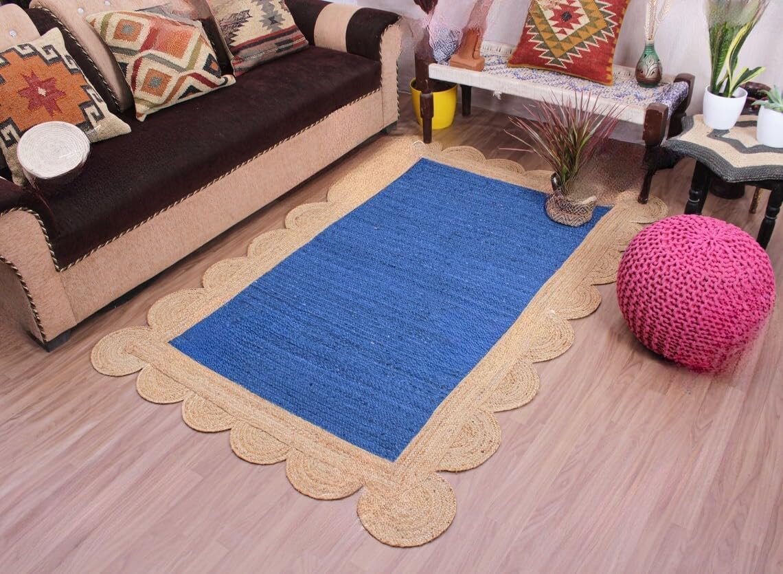 Scalloped Unique Area rugs for living room