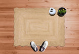 Unique Design Braided Handmade Scalloped Jute Rug
