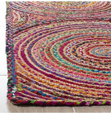 Handmade Indian Jute Rug – Colorful Braided Cotton Boho Floor Decor