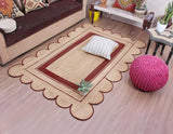 Bohemian scalloped rug Unique Design Natural Jute Area Rug