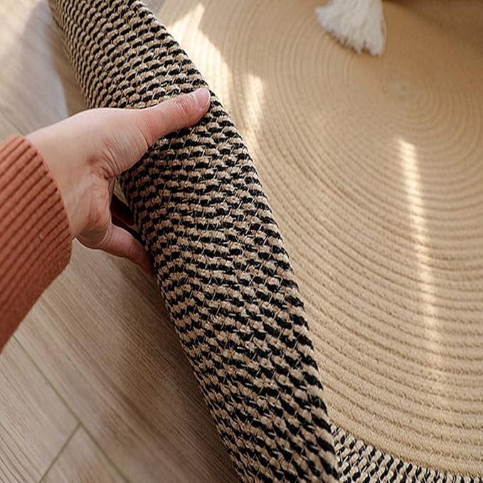 Hand Woven Round Area Rugs Living Room Bedroom Study Computer Chair