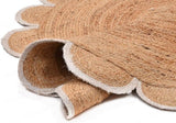 Handwoven Round Jute Rug with Colorful Border – Stylish Home Decor