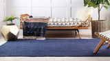 Natural Jute Hand Braided Bohemian Blue Jute Area Rugs