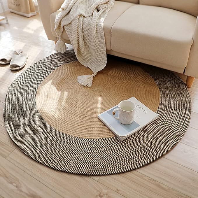 Hand Woven Round Area Rugs Living Room Bedroom Study Computer Chair