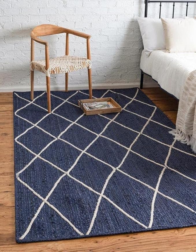 Natural Jute Hand Braided Bohemian Jute Colorful Area Rugs
