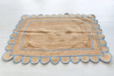Natural Scalloped With Border Jute Rugs