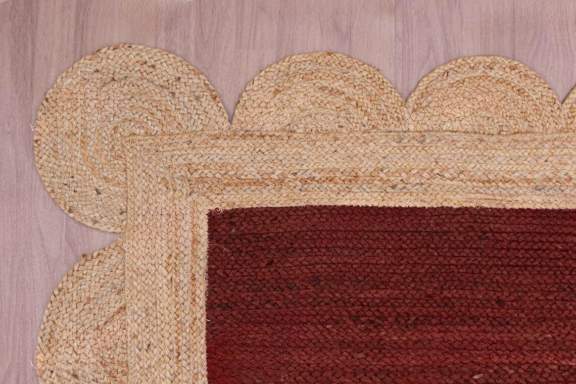 Scalloped Unique Area rugs for living room