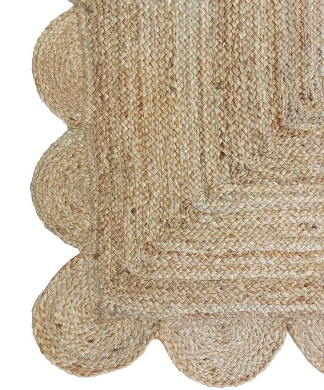 Scallop Boho Decor Handmade Natural Jute Rugs