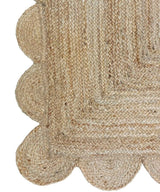 Bohemian Scallop Edge Jute Rug – Natural Fiber Handmade Area Rug