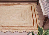 Unique Design with Bohemian Natural Fiber Scalloped Jute Rug