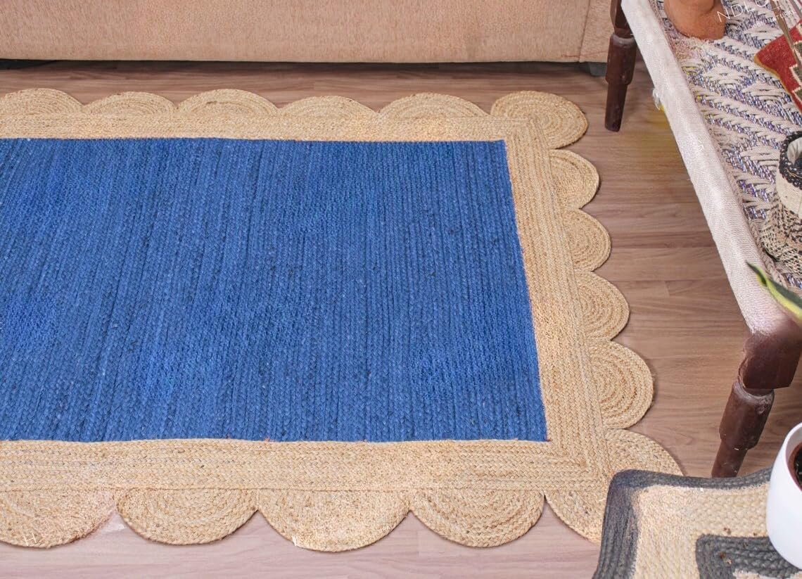 Scalloped Unique Area rugs for living room