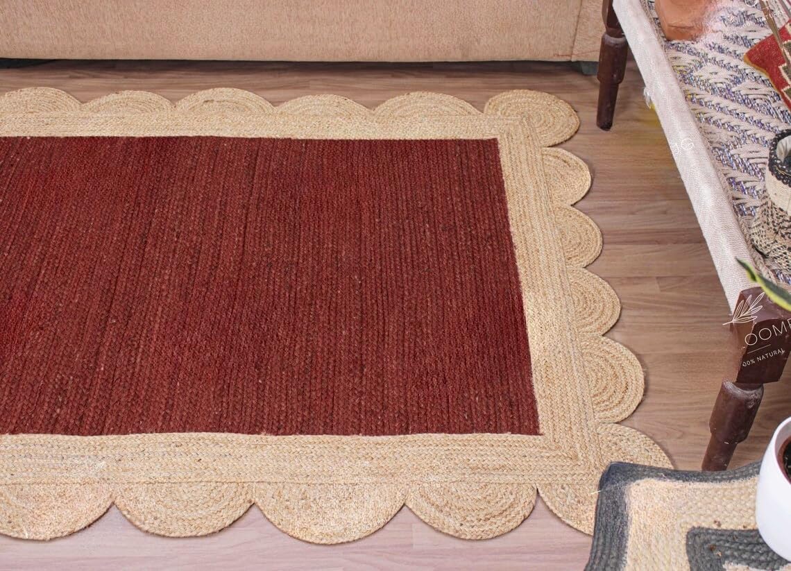 Scalloped Unique Area rugs for living room