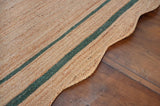 Unique Design Braided Handmade Scalloped Jute Rug