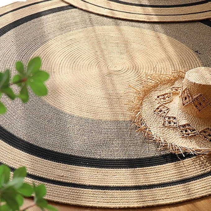 Hand Woven Round Area Rugs Living Room Bedroom Study Computer Chair