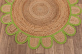 Natural Scalloped With Border Jute Rugs