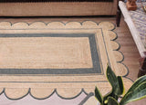 Bohemian scalloped rug Unique Design Natural Jute Area Rug