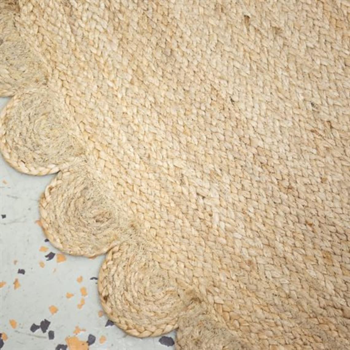 Scallop Boho Decor Handmade Natural Jute Rugs