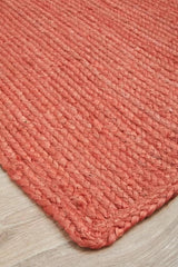 Natural Jute Hand Braided Bohemian Red Jute Rug For Living Room