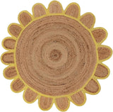 Natural Scalloped With Border Jute Rugs