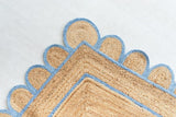 Natural Scalloped With Border Jute Rugs