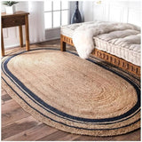 Rikki Braided Border Bohemian Natural fiber rugs
