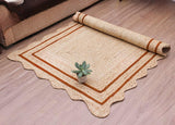 Bohemian Scalloped Jute Rug – Unique Design Natural Fiber Area Rug