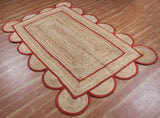 Natural Scalloped With Border Jute Rugs