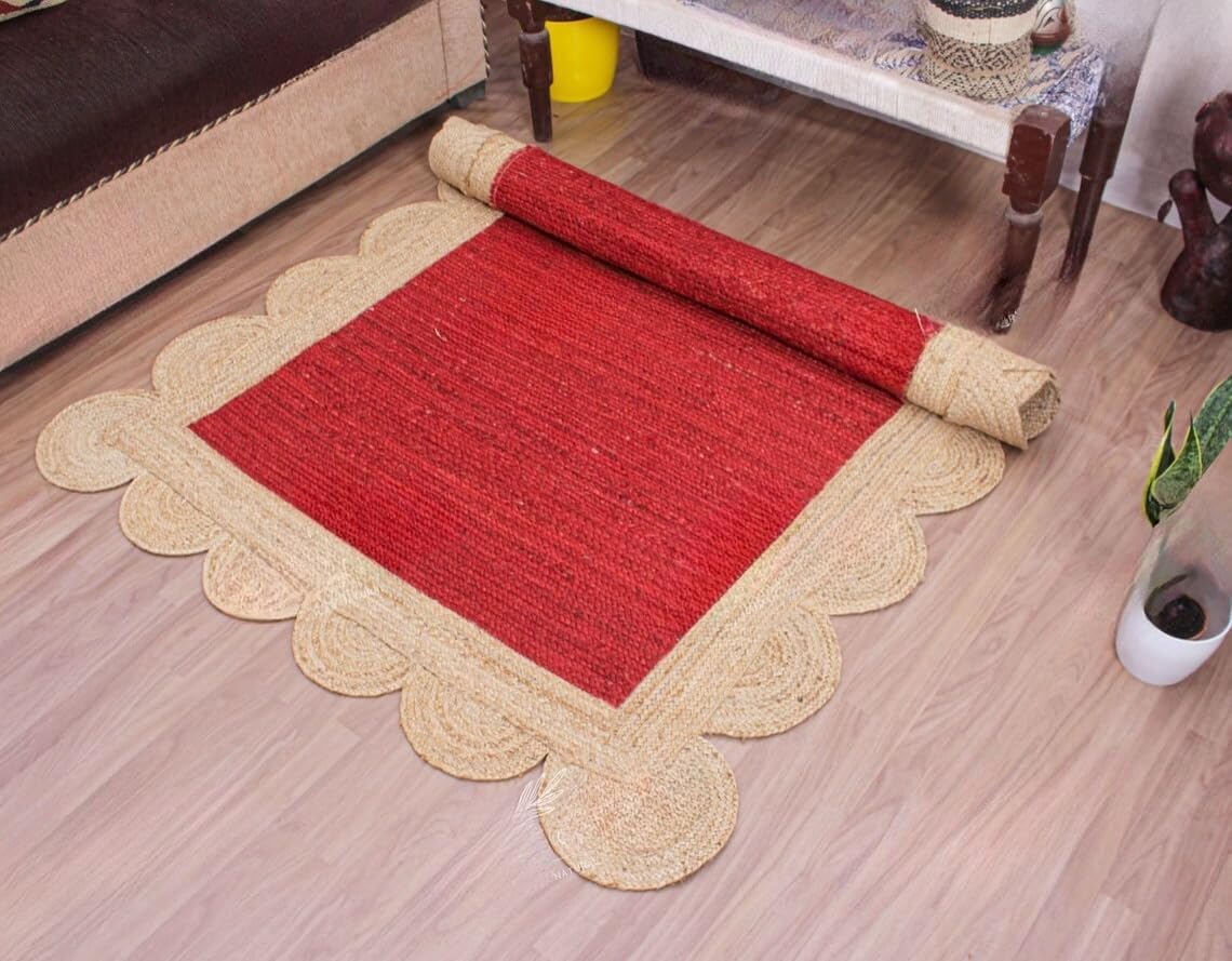 Scalloped Unique Area rugs for living room