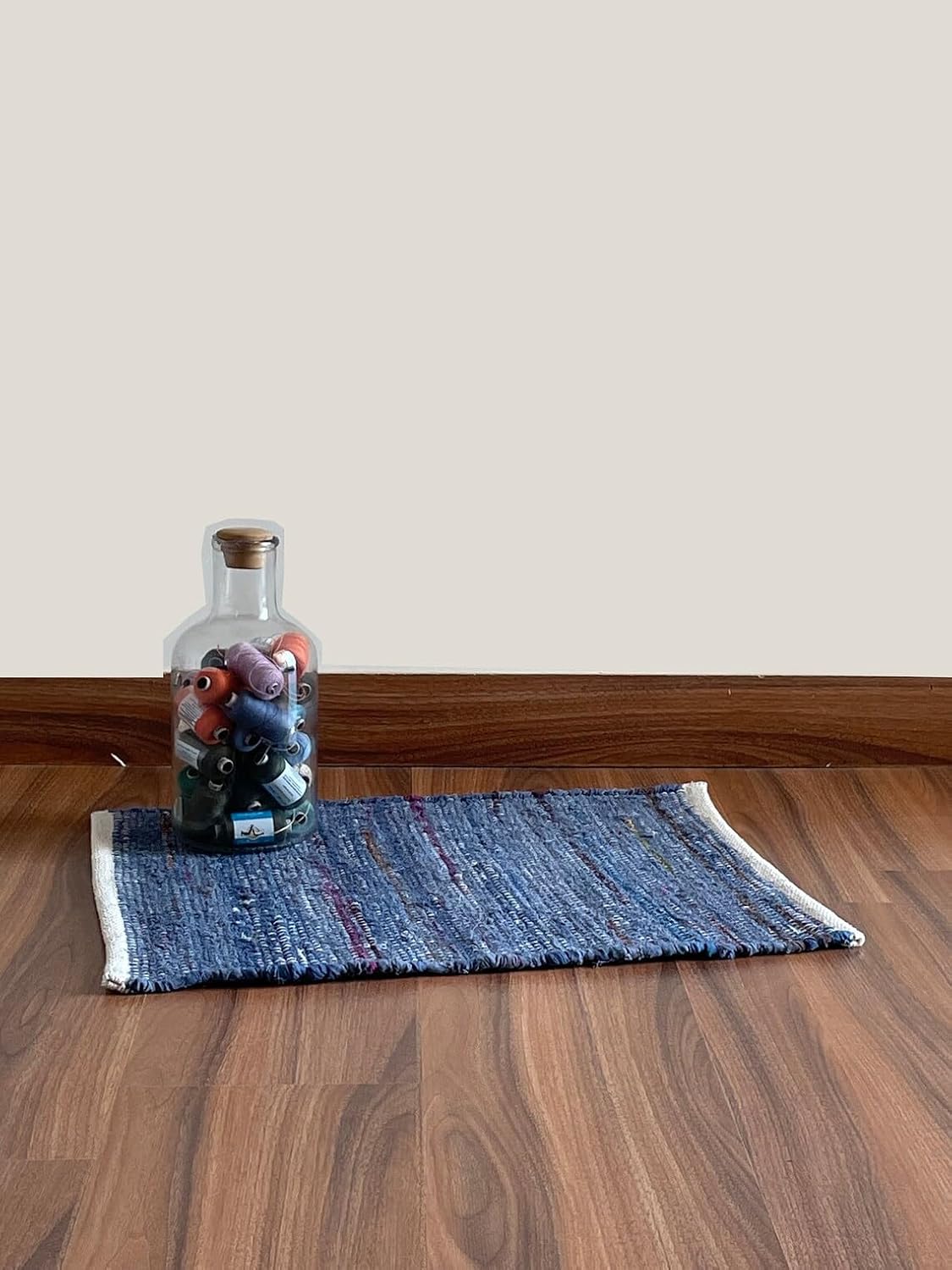 Chindi Cotton Area Rug Handmade Indian Recycled Eco Friendly Decor for Living Room