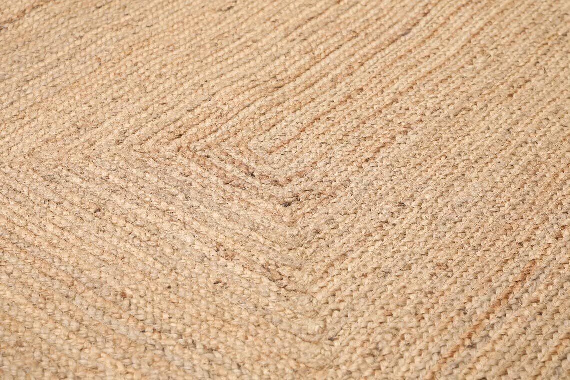 Black Border Bohemian Jute Rug Home Decor