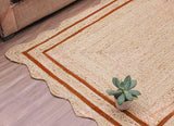 Unique Design with Bohemian Natural Fiber Scalloped Jute Rug