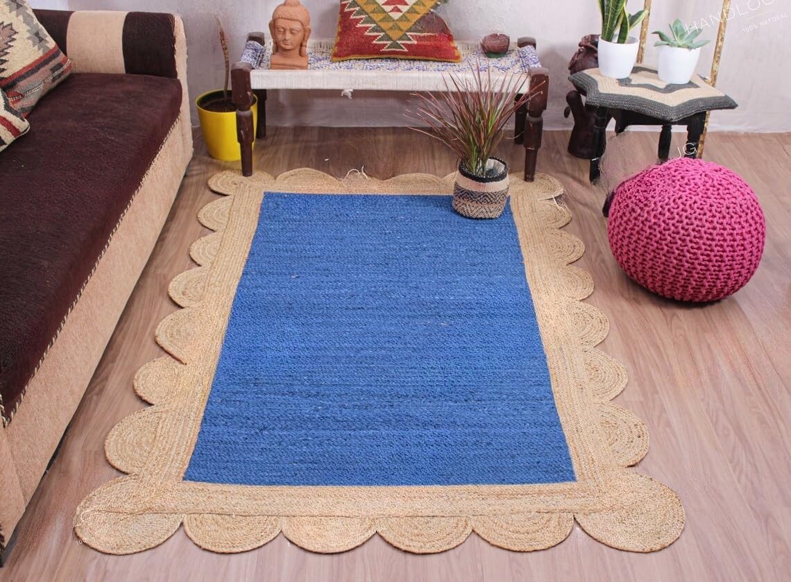Scalloped Unique Area rugs for living room
