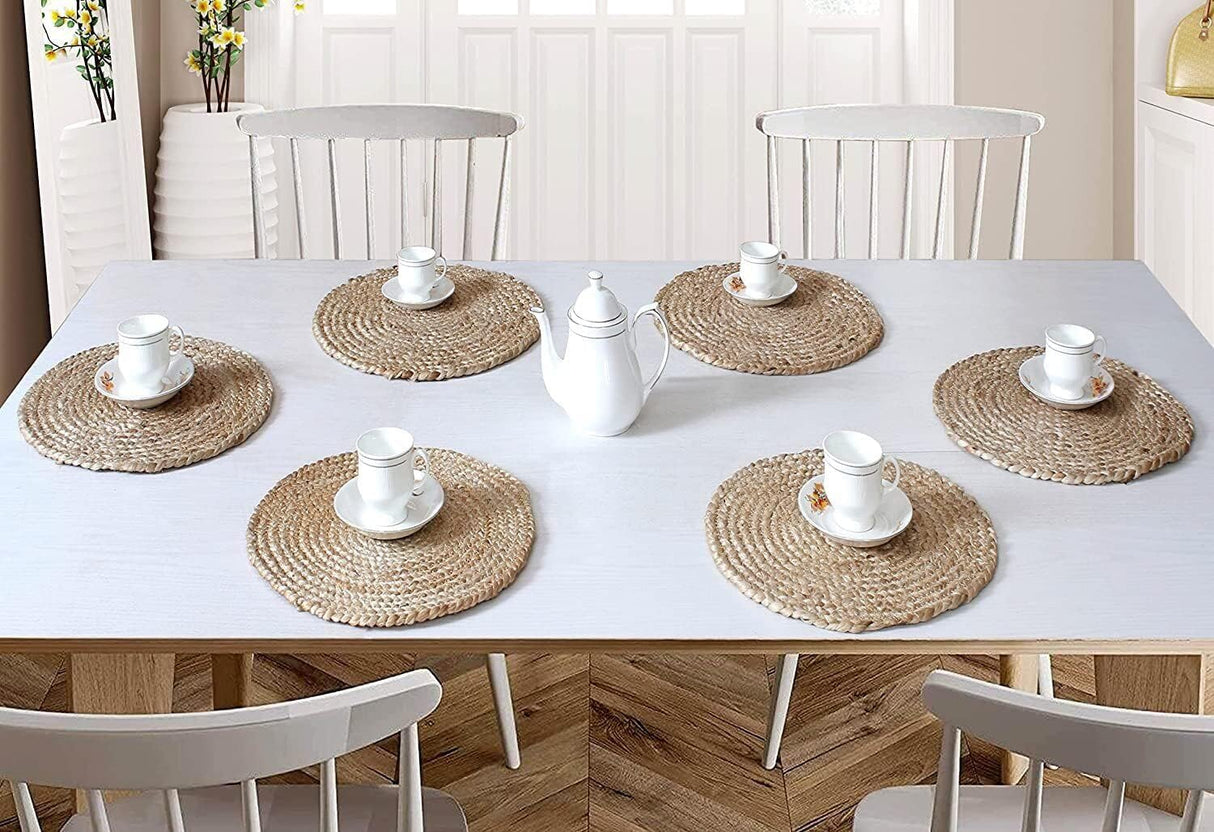 Round Braided Placemats,Handmade Braide Natural Jute Inside Coaster