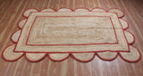Natural Scalloped With Border Jute Rugs
