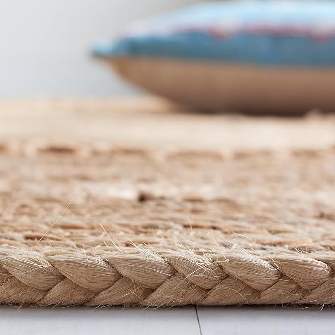 Non-Slip Boho Jute Rug – Handmade Circle Design Carpet for Living Room