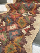 Tapis d'escalier Kilim tissé à la main, tapis d'escalier 