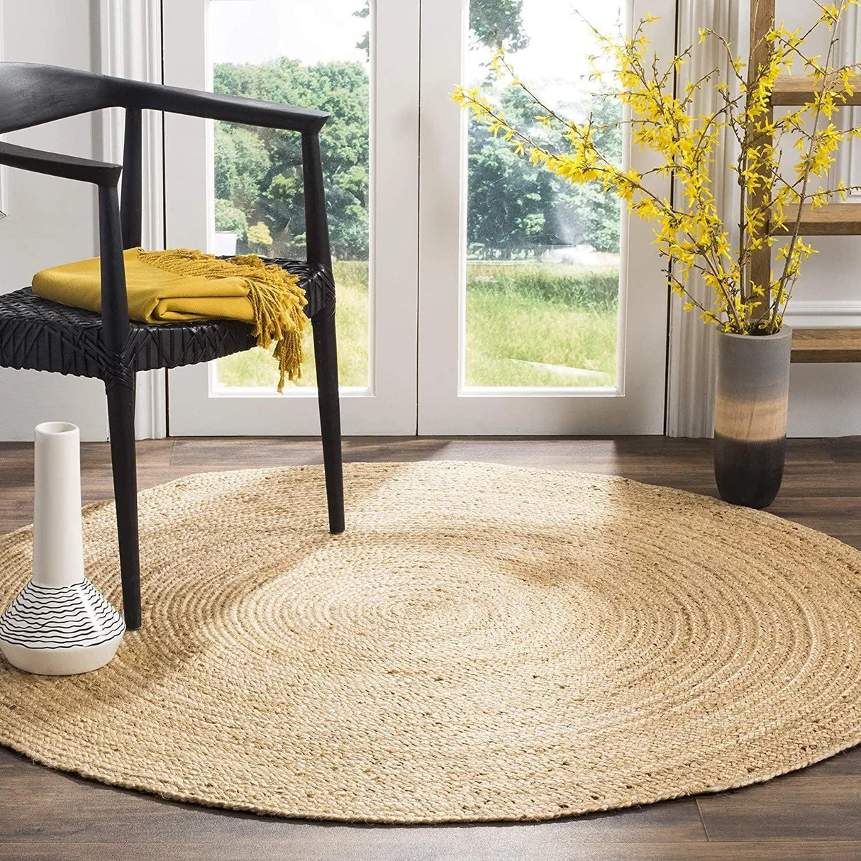 Round Carpet Rug Hand Braided Jute Area Rug