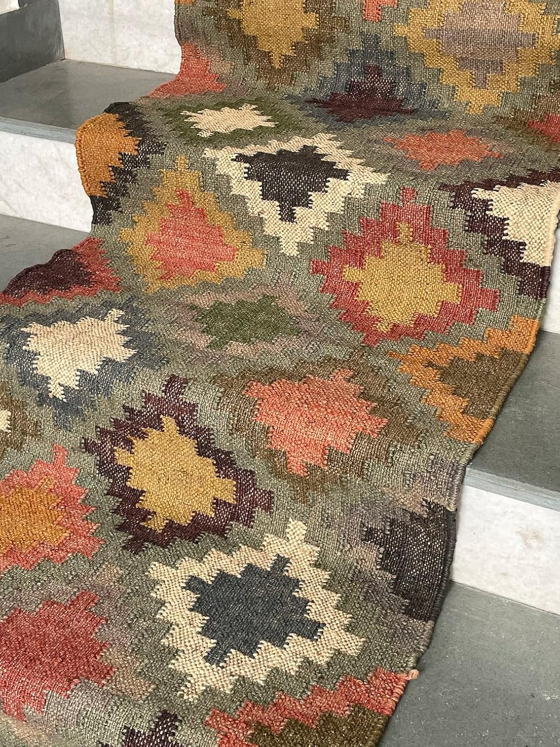 Natural Fiber Stair Runner Rugs,Wool And Jute Blend Stair Runner