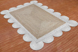 Hand Braided  Indoor Outdoor Soft scalloped jute rug