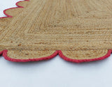 Decorative Scalloped Jute Rug – Handwoven by Village Artisans