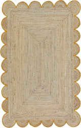 Decorative Scalloped Jute Rug – Handwoven by Village Artisans