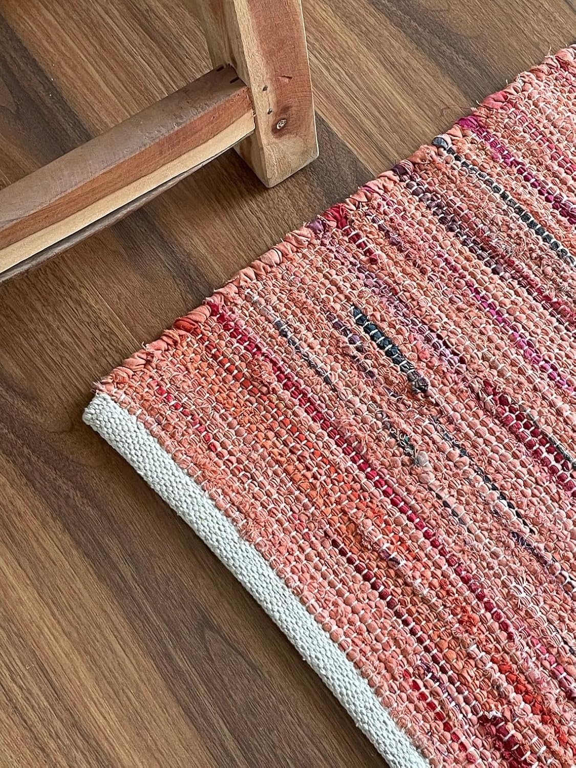 Chindi Cotton Area Rug Handmade Indian Recycled Eco Friendly Decor for Living Room