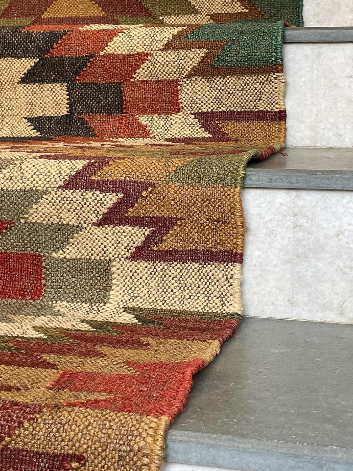 Eco-Friendly Kilim Stair Runner Rug, Handmade Stair Runners