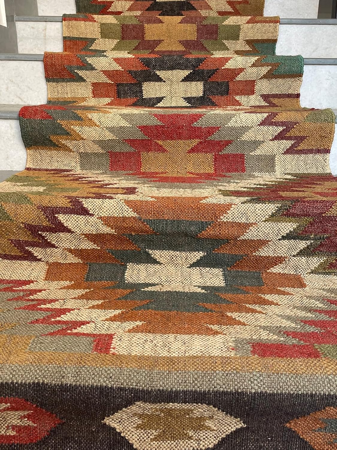 Eco-Friendly Kilim Stair Runner Rug, Handmade Stair Runners