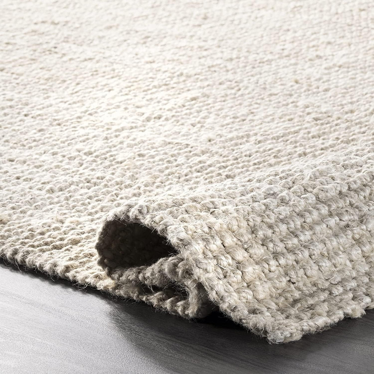 Hand Woven Ashli Handwoven Solid Jute Farmhouse, Boho Jute Carpets